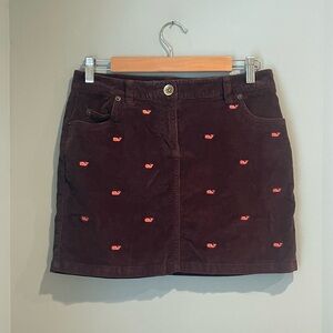 Vineyard Vines Women's Brown Corduroy Embroidered Whale Skirt- Size 2‎
